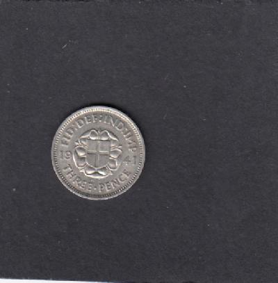 Beschrijving: 3 Pence GEORGIUS VI  